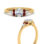 Load image into Gallery viewer, pear-accented-round-cut-diamond-ring-with-ruby-in-FD9289RORGRUDRANGLE3-NL-YG
