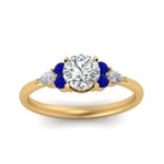 Load image into Gallery viewer, pear-accented-round-cut-diamond-ring-with-sapphire-in-FD9289RORGSABLANGLE3-NL-YG
