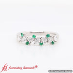 Load image into Gallery viewer, pear-and-round-cluster-anniversary-band-with-emerald-in-platinum-fd9174b-0-50-ct-11

