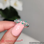 Load image into Gallery viewer, pear-and-round-cluster-anniversary-band-with-emerald-in-platinum-fd9174b-0-50-ct-5
