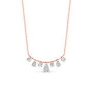 Pear And Round Diamond Drop Necklace