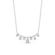 Pear And Round Diamond Drop Necklace