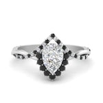 Load image into Gallery viewer, pear-crown-halo-black-diamond-engagement-ring-in-FD10008PERGBLACKANGLE3-NL-WG
