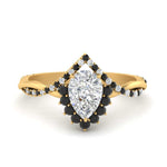 Load image into Gallery viewer, pear-crown-halo-black-diamond-engagement-ring-in-FD10008PERGBLACKANGLE3-NL-YG
