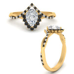 Load image into Gallery viewer, pear-crown-halo-black-diamond-engagement-ring-in-FD10008PERGBLACKANGLE3-NL-YG
