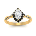 Load image into Gallery viewer, pear-crown-halo-black-diamond-engagement-ring-in-FD10008PERGBLACKANGLE3-NL-YG
