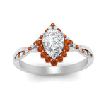 Load image into Gallery viewer, pear-crown-halo-orange-sapphire-engagement-ring-in-FD10008PERGSAORANGLE3-NL-WG

