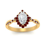 Load image into Gallery viewer, pear-crown-halo-ruby-engagement-ring-in-FD10008PERGRUDRANGLE3-NL-YG
