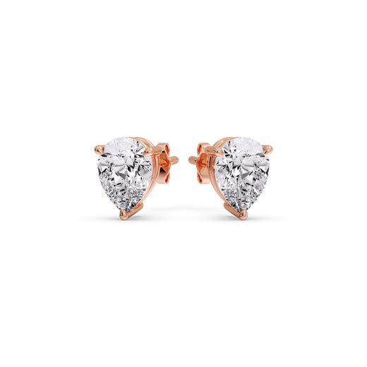 One Carat Diamond Pear Cut 3 Prong Earring