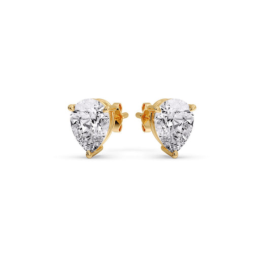 One Carat Diamond Pear Cut 3 Prong Earring