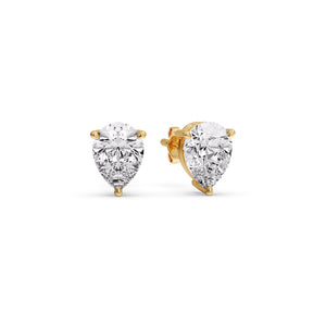 Three-Prong Pear Diamond Solitaire Stud Earrings [IGI Certified]