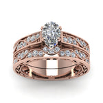 Load image into Gallery viewer, pear-cut-antique-filigree-wedding-ring-set-in-rose-gold-FDENS3543PEANGLE5-NL-RG