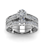 Load image into Gallery viewer, pear-cut-antique-filigree-wedding-ring-set-in-white-gold-FDENS3543PEANGLE5-NL-WG