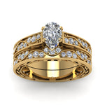 Load image into Gallery viewer, pear-cut-antique-filigree-wedding-ring-set-in-yellow-gold-FDENS3543PEANGLE5-NL-YG