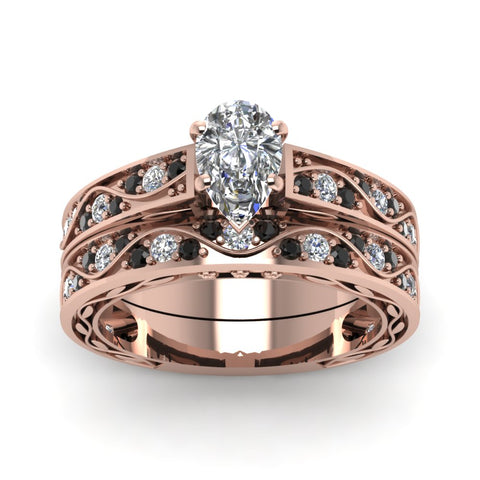 pear-cut-antique-filigree-wedding-ring-set-with-black-diamond-in-rose-gold-FDENS3543PEGBLACKANGLE5-NL-RG