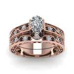 Load image into Gallery viewer, pear-cut-antique-filigree-wedding-ring-set-with-black-diamond-in-rose-gold-FDENS3543PEGBLACKANGLE5-NL-RG