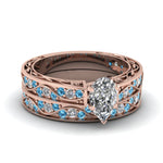 Load image into Gallery viewer, pear-cut-antique-filigree-wedding-ring-set-with-ice-blue-topaz-in-rose-gold-FDENS3543PEGICBLTO-NL-RG