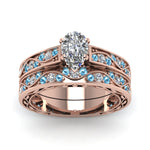 Load image into Gallery viewer, pear-cut-antique-filigree-wedding-ring-set-with-ice-blue-topaz-in-rose-gold-FDENS3543PEGICBLTOANGLE5-NL-RG