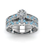 Load image into Gallery viewer, pear-cut-antique-filigree-wedding-ring-set-with-ice-blue-topaz-in-white-gold-FDENS3543PEGICBLTOANGLE5-NL-WG