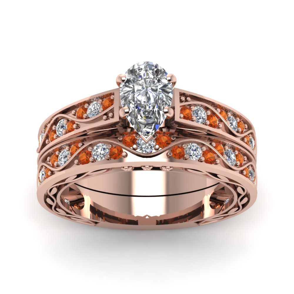 pear-cut-antique-filigree-wedding-ring-set-with-orange-sapphire-in-rose-gold-FDENS3543PEGSAORANGLE5-NL-RG