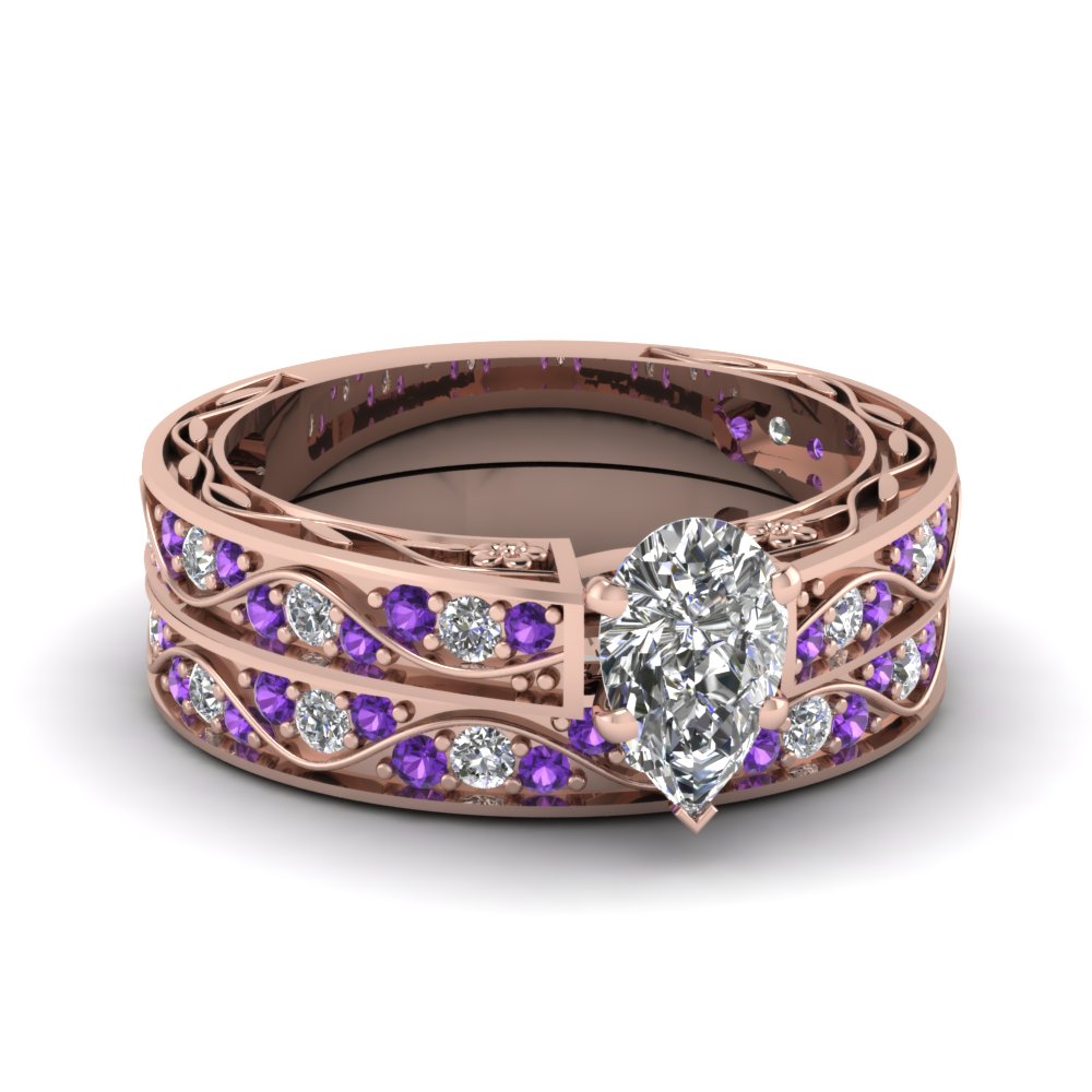 pear-cut-antique-filigree-wedding-ring-set-with-purple-amethyst-in-rose-gold-FDENS3543PEGVITO-NL-RG