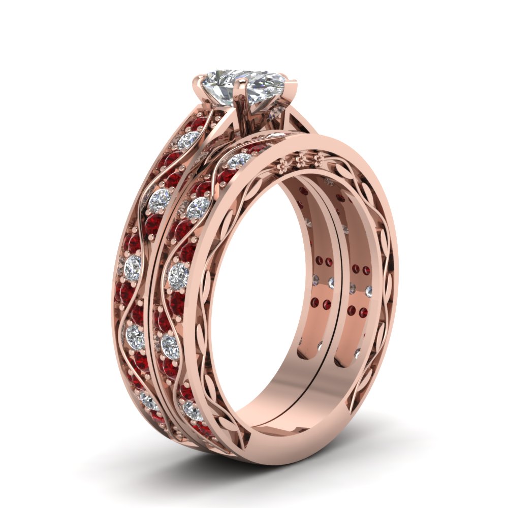 pear-cut-antique-filigree-wedding-ring-set-with-ruby-in-rose-gold-FDENS3543PEGRUDRANGLE2-NL-RG
