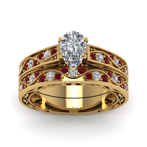 pear-cut-antique-filigree-wedding-ring-set-with-ruby-in-yellow-gold-FDENS3543PEGRUDRANGLE5-NL-YG