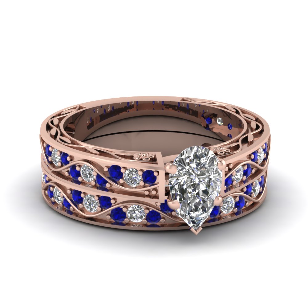 pear-cut-antique-filigree-wedding-ring-set-with-sapphire-in-rose-gold-FDENS3543PEGSABL-NL-RG