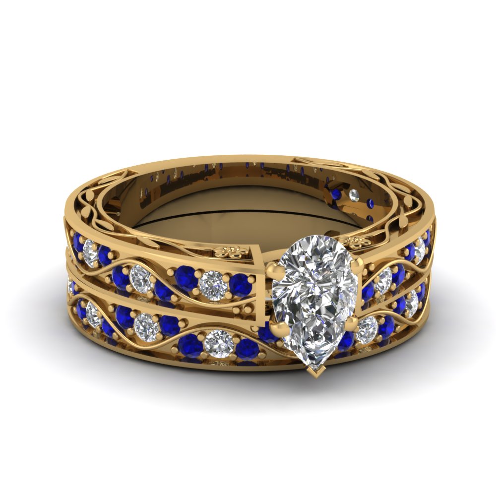 pear-cut-antique-filigree-wedding-ring-set-with-sapphire-in-yellow-gold-FDENS3543PEGSABL-NL-YG