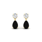 Load image into Gallery viewer, pear-cut-black-diamond-stud-earrings-with-drop-design-in-yellow-gold-fdear11550pegblackangle2-nl-yg.jpg?v=1769059227