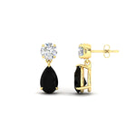 Load image into Gallery viewer, pear-cut-black-diamond-stud-earrings-with-drop-design-in-yellow-gold-fdear11550pegblackangle3-nl-yg.jpg?v=1769059227