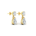 Load image into Gallery viewer, pear-cut-diamond-stud-earrings-with-drop-design-in-yellow-gold-fdear11550peangle4-nl-yg.jpg?v=1769059227