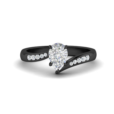 Pear Shaped Channel Set Swirl Diamond Ring