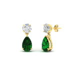 Load image into Gallery viewer, pear-cut-emerald-stud-earrings-with-drop-design-in-yellow-gold-fdear11550pegemgrangle1-nl-yg.jpg?v=1769059227