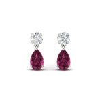 Load image into Gallery viewer, pear-cut-pink-sapphire-stud-earrings-with-drop-design-in-white-gold-fdear11550pegsadrpiangle2-nl-wg.jpg?v=1769058047