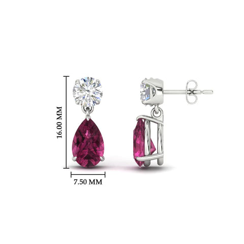 Round And Pear Drop Stud Earrings