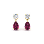 Load image into Gallery viewer, pear-cut-pink-sapphire-stud-earrings-with-drop-design-in-yellow-gold-fdear11550pegsadrpiangle2-nl-yg.jpg?v=1769059227