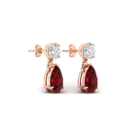 Load image into Gallery viewer, pear-cut-ruby-stud-earrings-with-drop-design-in-rose-gold-fdear11550pegrudrangle4-nl-rg_d63a94f1-3f0b-4fe0-8ba8-7122d792e6cd.jpg?v=1769058047