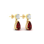 Load image into Gallery viewer, pear-cut-ruby-stud-earrings-with-drop-design-in-yellow-gold-fdear11550pegrudrangle4-nl-yg.jpg?v=1769059227