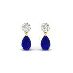 Load image into Gallery viewer, pear-cut-sapphire-stud-earrings-with-drop-design-in-yellow-gold-fdear11550pegsablangle2-nl-yg.jpg?v=1769059227