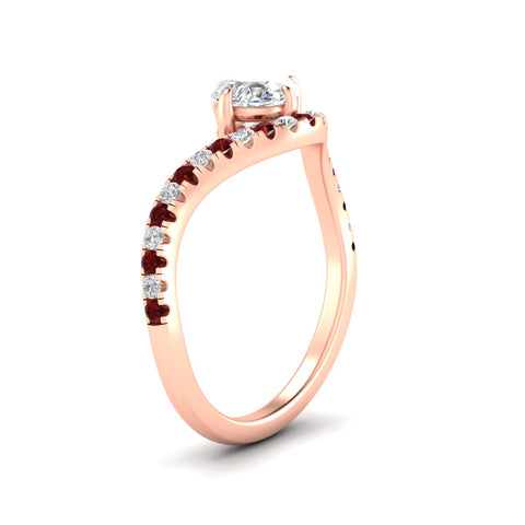 Pear Shaped Curved Lab Grown Diamond East West Ring