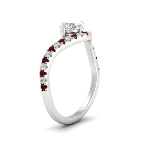 Pear Shaped Curved Lab Grown Diamond East West Ring