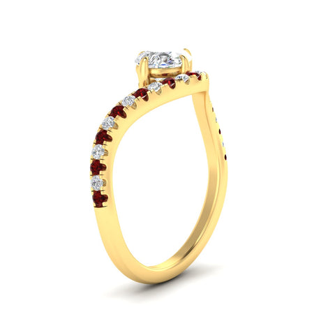Pear Shaped Curved Lab Grown Diamond East West Ring