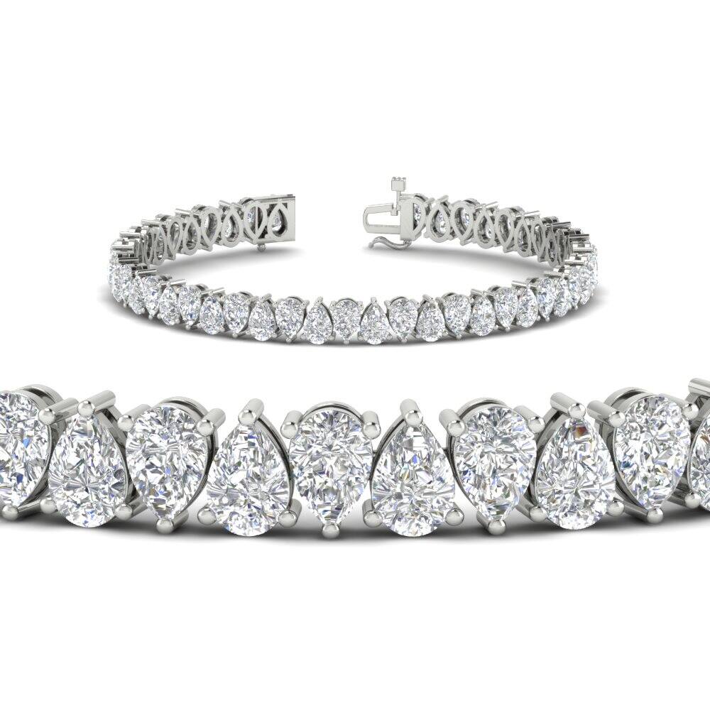 Pear Diamond 14 Ct Tennis Bracelet