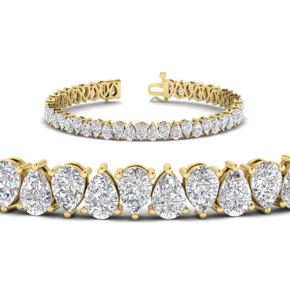 Pear Diamond 14 Ct Tennis Bracelet