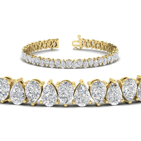 Pear Diamond 14 Ct Tennis Bracelet