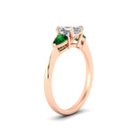 Load image into Gallery viewer, pear-diamond-cathedral-asscher-cut-engagement-ring-with-emerald-in-rose-gold-fdenr9210asrgemgrangle2-nl-rg.jpg?v=1758259331
