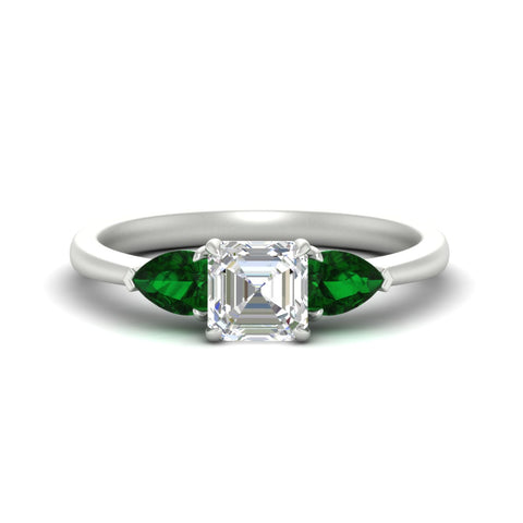 pear-diamond-cathedral-asscher-cut-engagement-ring-with-emerald-in-white-gold-fdenr9210asrgemgrsleep-nl-wg