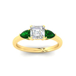 Load image into Gallery viewer, pear-diamond-cathedral-asscher-cut-engagement-ring-with-emerald-in-yellow-gold-fdenr9210asrgemgrangle5-nl-yg.jpg?v=1758259331
