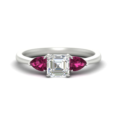 pear-diamond-cathedral-asscher-cut-engagement-ring-with-pink-sapphire-in-white-gold-fdenr9210asrgsadrpisleep-nl-wg